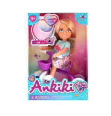 Лялька з аксесуарами 606026 (96) висота ляльки - 13 см, шарнірні суглоби, триколісний велосипед, козирок, в коробці