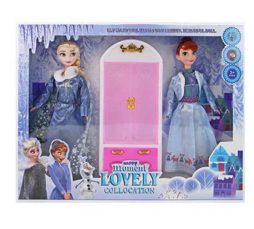 Набір ляльок DXF 2644 (48/2) 30 см, знімний одяг, шафка, рухомі елементи, в коробці