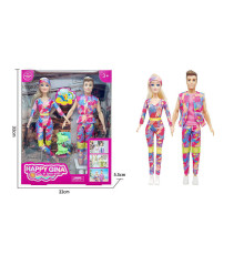 Набір ляльок 6004 ED-1 (60/2) 2 штуки, висота: 29см, шарнірні суглоби, аксесуари, знімний одяг, в коробці