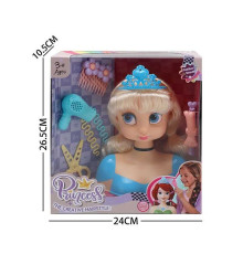 Манекен для зачісок LK 1713 A (48/2) аксесуари, корона, фен, ножиці, шпильки, в коробці