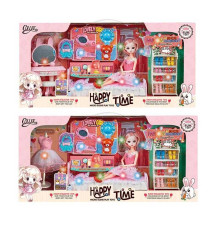 Лялька 2027-24 (12) 2 види, 30 см, шарнірні суглоби, імітація скляних очей, підсвічування, аксесуари, меблі, в коробці