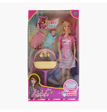 Лялька WG 228 (72/2) висота: 30см, пупсик, колиска, знімний одяг, рухомі кінцівки, в коробці