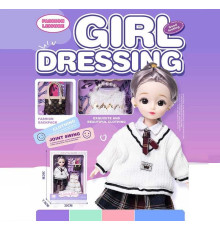 Лялька Q-A 20 (72/2) висота - 30 см, тіло — пластик, голова — гума, шарнірні з’єднання суглобів, знімне взуття, змінний одяг, аксесуари, в коробці