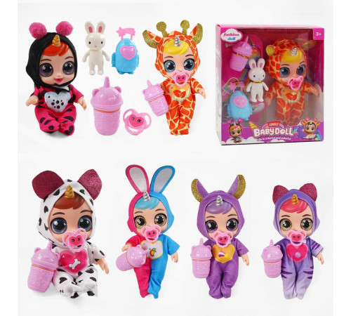 Лялька 216 A (72/2) 6 видів, в коробці, гумова, висота 20 см, говорить, сміється, плаче, знімний одяг, рухливі кінцівки, пляшечка, пустушка, аксесуари, ВИДАЄТЬСЯ ТІЛЬКИ МІКС ВИДІВ
