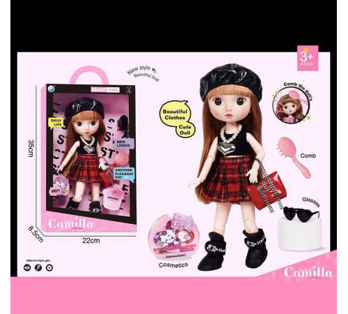 Лялька A 923 I (24/2) висота: 30 см, шарнірні суглоби, імітація скляних очей, аксесуари, гребінець, в коробці