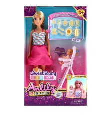 Лялька 616316 (24) висота 30 см, рухомі кінцівки, пупсик, прошите волосся, аксесуари, знімний одяг, в коробці