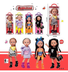 Лялька A 925 C (48/2) 4 види, висота 33.5 см, знімний одяг, сумочка, рухливі кінцівки, прошите волосся, імітація скляних очей, в коробці, ВИДАЄТЬСЯ ТІЛЬКИ МІКС ВИДІВ