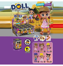 Лялька KZ 9012 (36/2) ЦІНА ЗА 12 ШТУК В БЛОЦІ, середня висота ляльки 9 см, аксесуари, рухомі кінцівки, в коробці