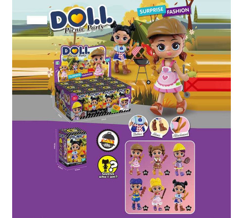 Лялька KZ 9012 (36/2) ЦІНА ЗА 12 ШТУК В БЛОЦІ, середня висота ляльки 9 см, аксесуари, рухомі кінцівки, в коробці