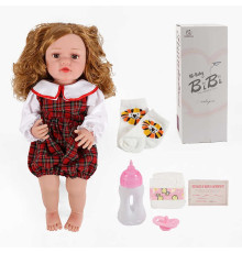 Лялька XBY 5542 (12) висота 52 см, гумова, пляшечка, памперс, соска, шкарпетки, в коробці