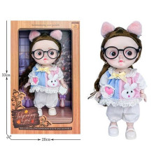 Лялька 3808 B6 (36/2) висота 27 см, пісні англійською, вітається, сміється, підсвічування, шарнірні кінцівки, окуляри, дзеркальце, щітка, в коробці