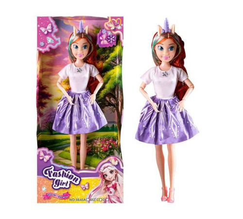 Лялька 8648 B (72) висота: 30 см, шарнірні з’єднання рук, знімний одяг та взуття, голова та руки - гума, тіло та ноги - пластик, аксесуар, в коробці