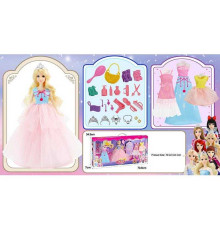 Лялька з аксесуарами 91061 E (18) висота 30 см, діадеми, сережки, намиста, сумочка, сукні, туфлі, в коробці