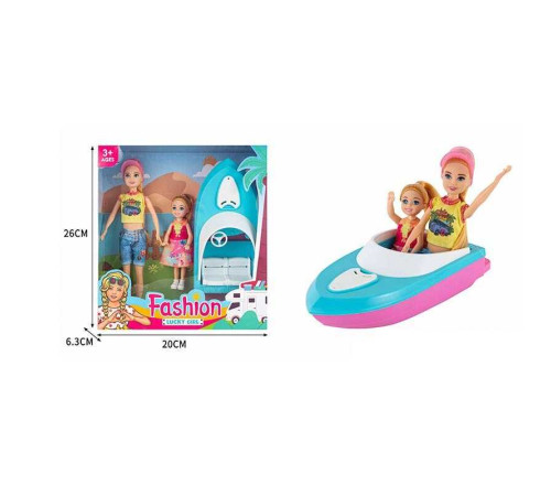 Набір ляльок ST 5612-8 (72/2) 2 ляльки, катер, висота 23 см, в коробці