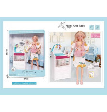 Набір ляльок A 786-1 (36/2) висота 30 см, немовля, зйомне взуття, аксесуари, пеленальний столик, в коробці