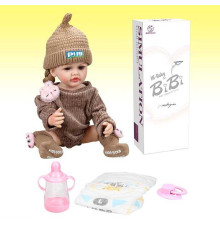 Лялька XBY 5529 (12) висота 52 см, гумова, шапочка, пляшечка, памперс, соска, в коробці