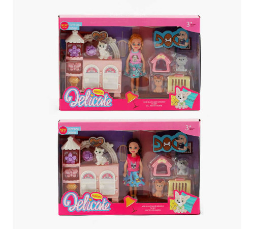 Лялька A 8-26 (96/2) 2 види, висота ляльки 12 см, улюбленці, аксесуари, в коробці