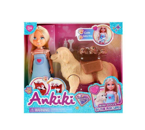 Лялька з аксесуарами 606001 (48) висота ляльки - 13 см, собака, цуцики, муляжі їжі для тварин, в коробці – в наличии! Купите сейчас у KAZKOVA
