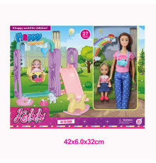 Набір ляльок WG 229 (36/2) 30 см, лялька-дитина, аксесуари, гойдалка, в коробці