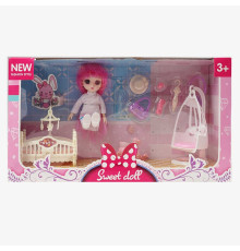 Лялька R 100-155-40 (48/2) 15 см, імітація скляних очей, шарнірні суглоби, аксесуари, в коробці