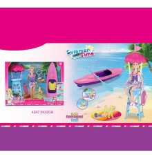 Лялька WG 171 (24/2) висота: 30 см, шарнірні суглоби, човен, рятувальна вежа, знімний одяг, улюбленець, аксесуари, в коробці