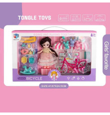 Лялька 6688-16 (30) 15 см, імітація скляних очей, шарнірні суглоби, аксесуари, велосипед, в коробці