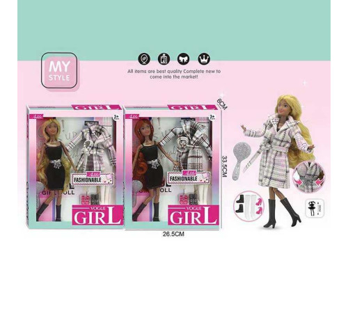 Лялька WX 257-5 (48/2) 2 види, 30 см, аксесуари, гребінець, шарнірні суглоби, знімний одяг, прошите волосся, в коробці