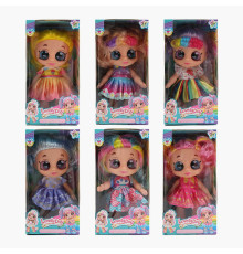 Лялька 212 A (120/2) 6 видів, висота 22см, підсвічування, весела пісенька, гумова голова і кінцівки, знімний одяг, в коробці, ВИДАЄТЬСЯ МІКС