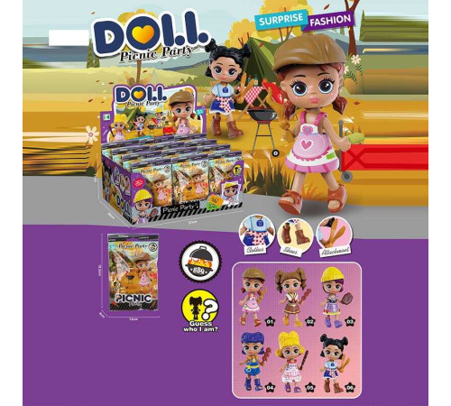 Лялька KZ 9013 (36/2) ЦІНА ЗА 12 ШТУК В БЛОЦІ, середня висота ляльки 9 см, аксесуари, рухомі кінцівки, в коробці