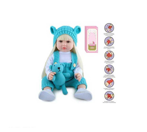 Лялька AFD 8866-68 S (12) висота: 52 см, функціональна, гумова, звуки, прошите волосся, аксесуари, в коробці