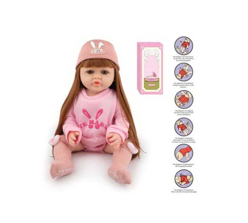 Лялька AFD 8866-19 S (12) висота: 52 см, функціональна, гумова, звуки, прошите волосся, аксесуари, в коробці