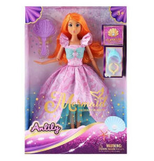 Лялька 616911 (24) висота 30 см, шарнірні кінцівки, знімний одяг та взуття, щітка для волосся, намисто, корона, в коробці