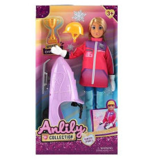 Лялька 616185 (36) висота 30 см, знімний одяг, шарнірні суглоби, шолом, кубок, снігохід, в коробці