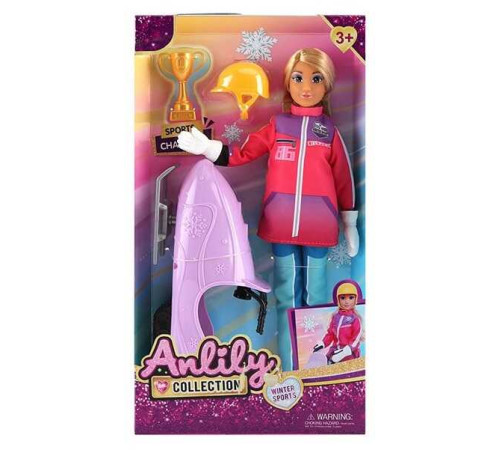 Лялька 616185 (36) висота 30 см, знімний одяг, шарнірні суглоби, шолом, кубок, снігохід, в коробці