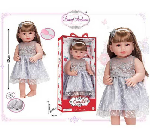 Лялька A 918 B (12/2) гумова, висота - 52 см, прошите волосся, рухомі кінцівки, щітка для волосся, взуття, в коробці