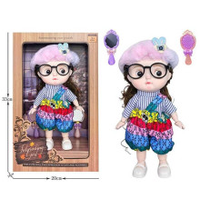 Лялька 3808 B8 (36/2) висота 27 см, пісні англійською, вітається, сміється, підсвічування, шарнірні кінцівки, окуляри, дзеркальце, щітка, в коробці