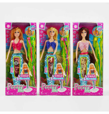 Лялька МЕ 002 (120/2) "Русалонька", 3 види, 2 кольорових пасма, у коробці, ВИДАЄТЬСЯ ТІЛЬКИ МІКС ВИДІВ