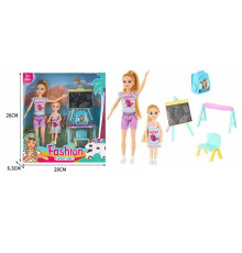 Набір ляльок ST 5612-9 (72/2) 2 ляльки, шкільна дошка, рюкзак, стіл та стілець, в коробці