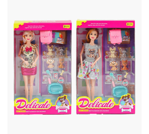 Лялька LY 66-1 (96/2) 2 види, висота 30 см, суглоби на шарнірах, 4 фігурки улюбленців, аксесуари для них, зйомне взуття, в коробці – в наличии! Купите сейчас у KAZKOVA