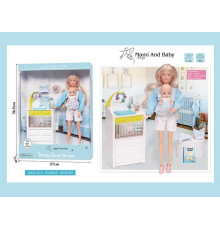 Набір ляльок A 786-2 (36/2) висота 30 см, немовля, зйомне взуття, аксесуари, пеленальний столик, в коробці