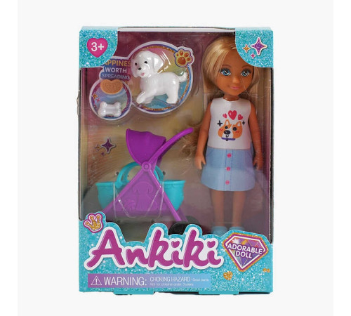 Лялька з аксесуарами 606016 (96) “прогулянка з собакою”, висота ляльки - 13.5 см, візочок для собаки, песик, в коробці – в наличии! Купите сейчас у KAZKOVA