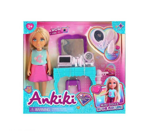 Лялька з аксесуарами 606002 (72) висота ляльки - 13 см, туалетний столик, стілець, дзеркало, аксесуари для волосся, в коробці