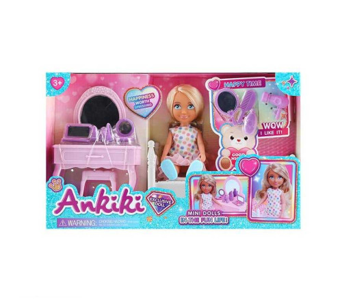 Лялька з аксесуарами 606029 (36) висота ляльки - 13 см, меблі, муляжі косметики, аксесуари для волосся, в коробці