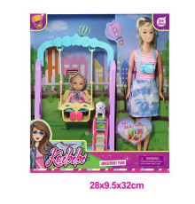 Набір ляльок WG 230 (24/2) 30 см, лялька-дитина, аксесуари, гойдалка, в коробці