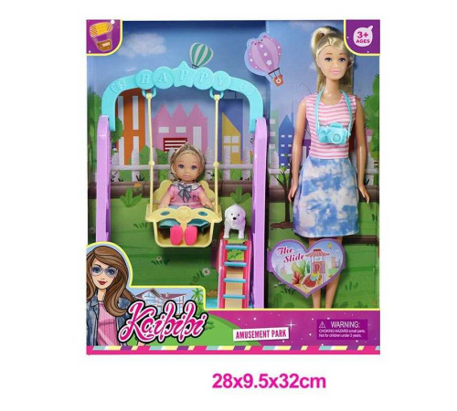 Набір ляльок WG 230 (24/2) 30 см, лялька-дитина, аксесуари, гойдалка, в коробці