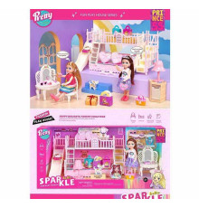 Лялька 7028 (16) 14 см, улюбленець, аксесуари, меблі, ліжко, столик, дзеркало, знімний одяг, в коробці