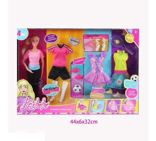 Лялька WG 196 (24/2) висота 28 см, йога, футбол, балет, теніс, аксесуари, м'яч, в коробці – в наличии! Купите сейчас у KAZKOVA
