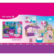 Лялька WG 617 (72/2) 12 см, улюбленець, аксесуари, будиночок для улюбленця, в коробці