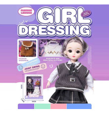 Лялька Q-A 22 (72/2) висота - 30 см, тіло — пластик, голова — гума, шарнірні з’єднання суглобів, знімне взуття, змінний одяг, аксесуари, в коробці