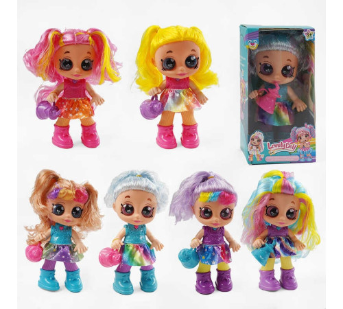 Лялька 212 B (120/2) 6 видів, висота 22см, весела пісенька, підсвічування, гумова голова, знімний одяг, рухливі кінцівки, в коробці, ВИДАЄТЬСЯ МІКС